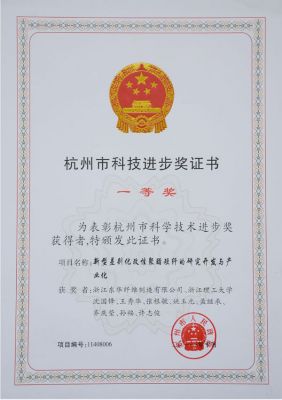 First Award of Hangzhou city for Science and Technology Progress